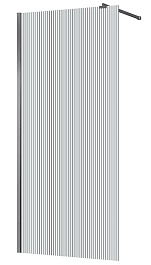 Azario Душевая перегородка Walk-in 100/195 рифленое стекло профиль матовый графит – фотография-1